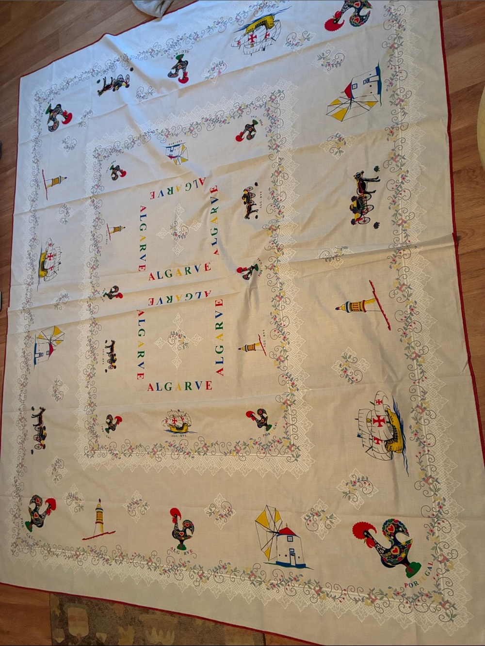 Vintage Portugal printed tablecloth